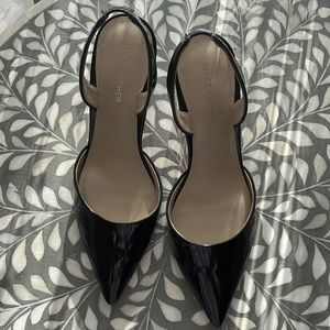 Black sling back heels